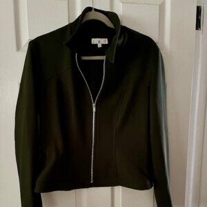 RAMPAGE soft green knit moto jacket , L